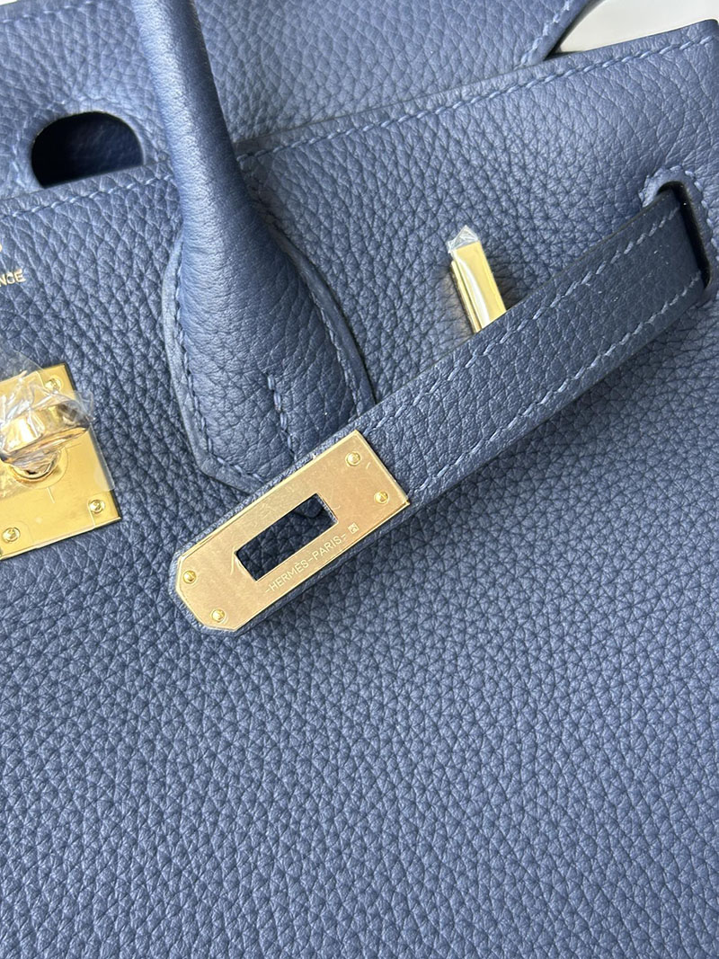 人気色 H品 エルメス バーキン25 ブルーサフィール トゴ ゴールド金具 2517872 バーキン 人気のサイズ - 画像 (3)