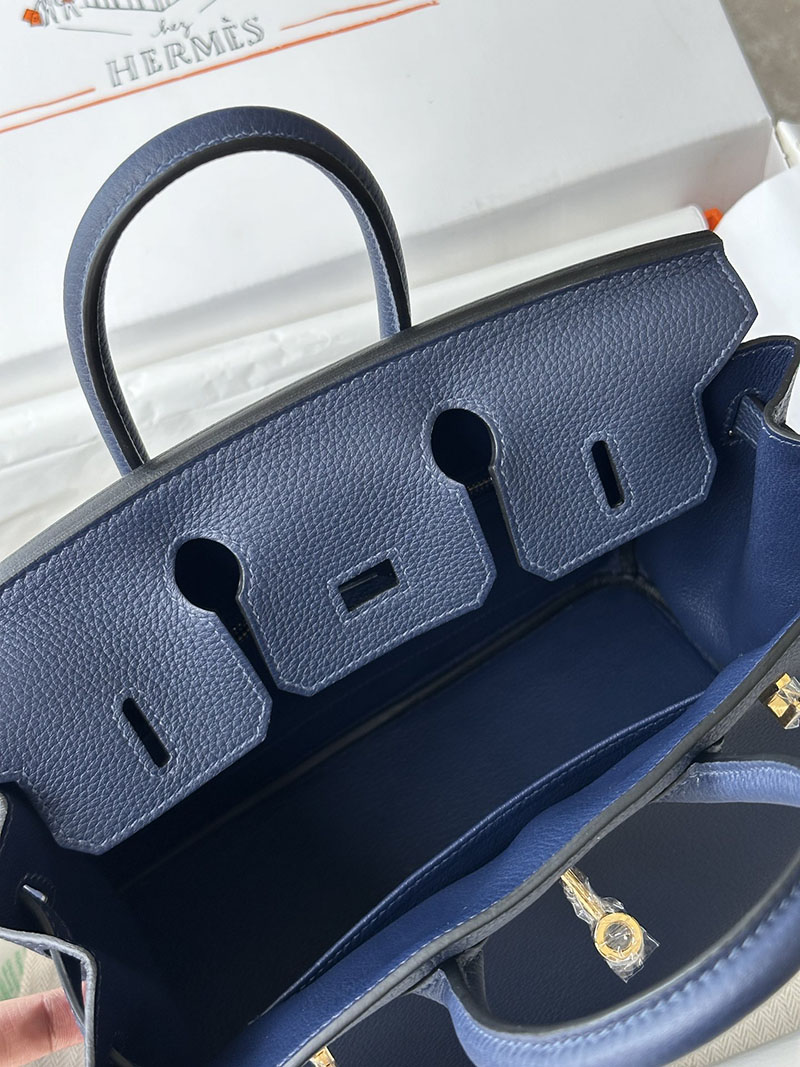 人気色 H品 エルメス バーキン25 ブルーサフィール トゴ ゴールド金具 2517872 バーキン 人気のサイズ - 画像 (2)