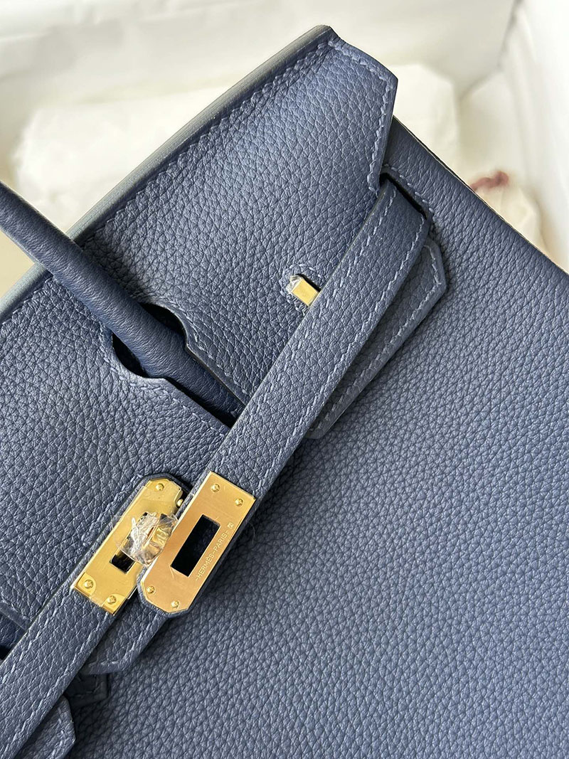人気色 H品 エルメス バーキン25 ブルーサフィール トゴ ゴールド金具 2517872 バーキン 人気のサイズ - 画像 (6)