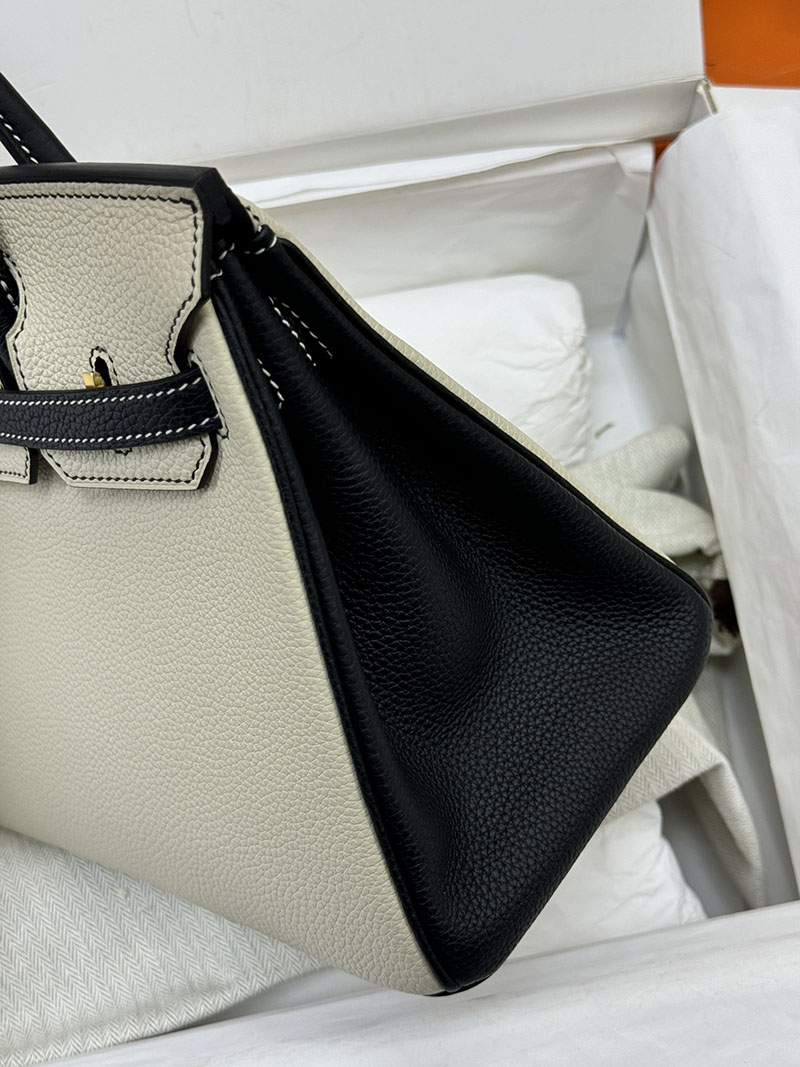 人気色 H品 エルメス バーキン25 パーソナル クレ/黒 ブラック トゴ ゴールド金具 2517873 バーキン 人気カラー - 画像 (6)