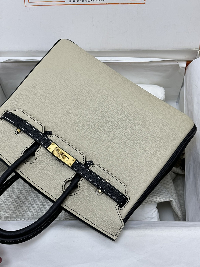 人気色 H品 エルメス バーキン25 パーソナル クレ/黒 ブラック トゴ ゴールド金具 2517873 バーキン 人気カラー - 画像 (5)