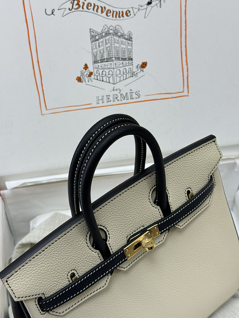 人気色 H品 エルメス バーキン25 パーソナル クレ/黒 ブラック トゴ ゴールド金具 2517873 バーキン 人気カラー - 画像 (4)