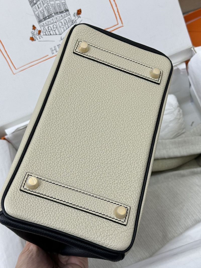 人気色 H品 エルメス バーキン25 パーソナル クレ/黒 ブラック トゴ ゴールド金具 2517873 バーキン 人気カラー - 画像 (3)