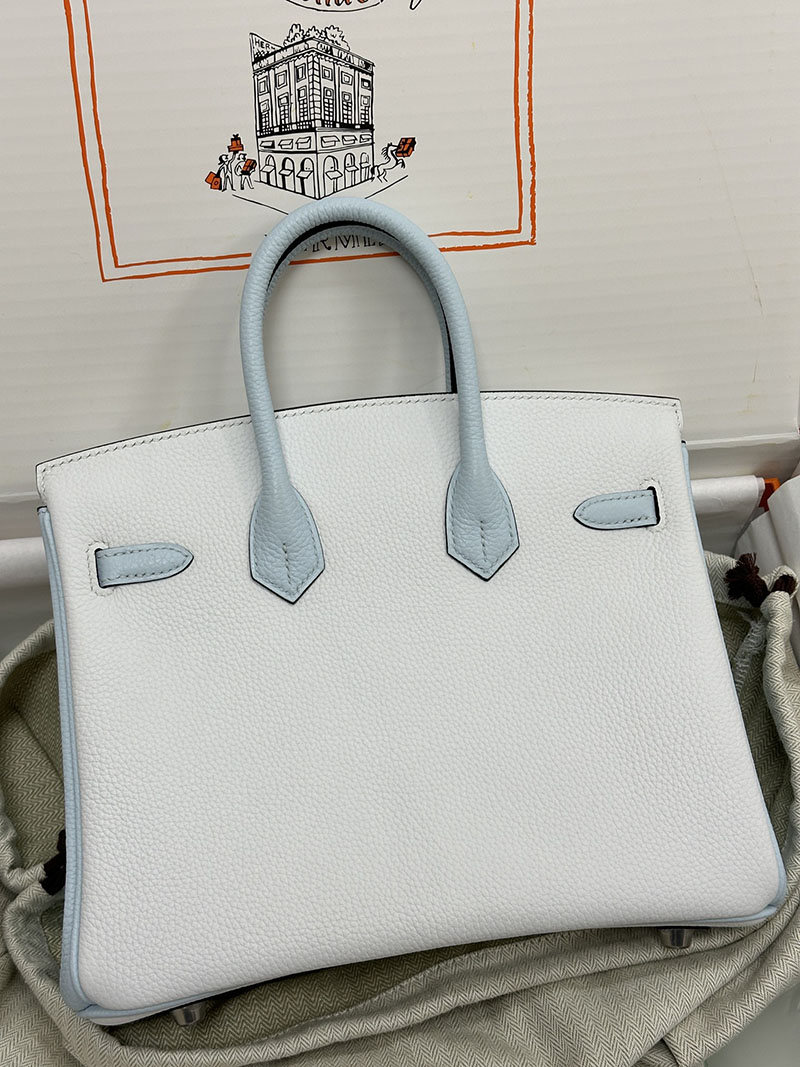 人気色 H品 エルメス バーキン25 パーソナル アズール/白 ホワイト トゴ シルバー金具 2517876 バーキン 人気カラー - 画像 (10)