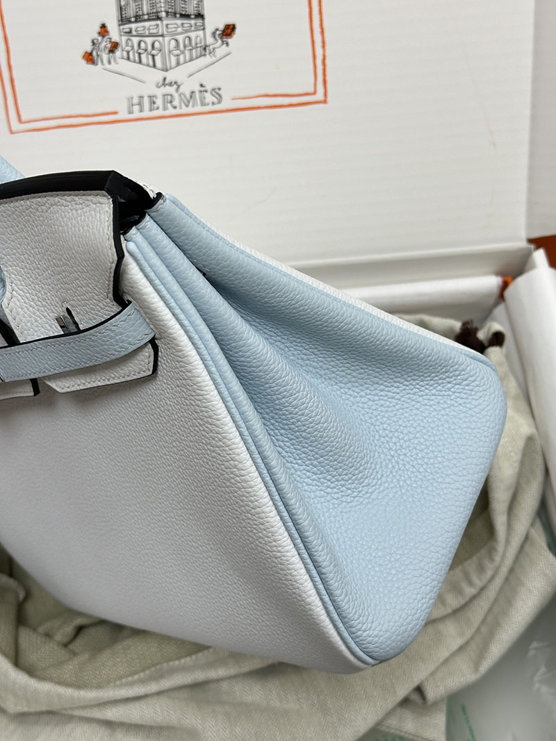 人気色 H品 エルメス バーキン25 パーソナル アズール/白 ホワイト トゴ シルバー金具 2517876 バーキン 人気カラー - 画像 (8)