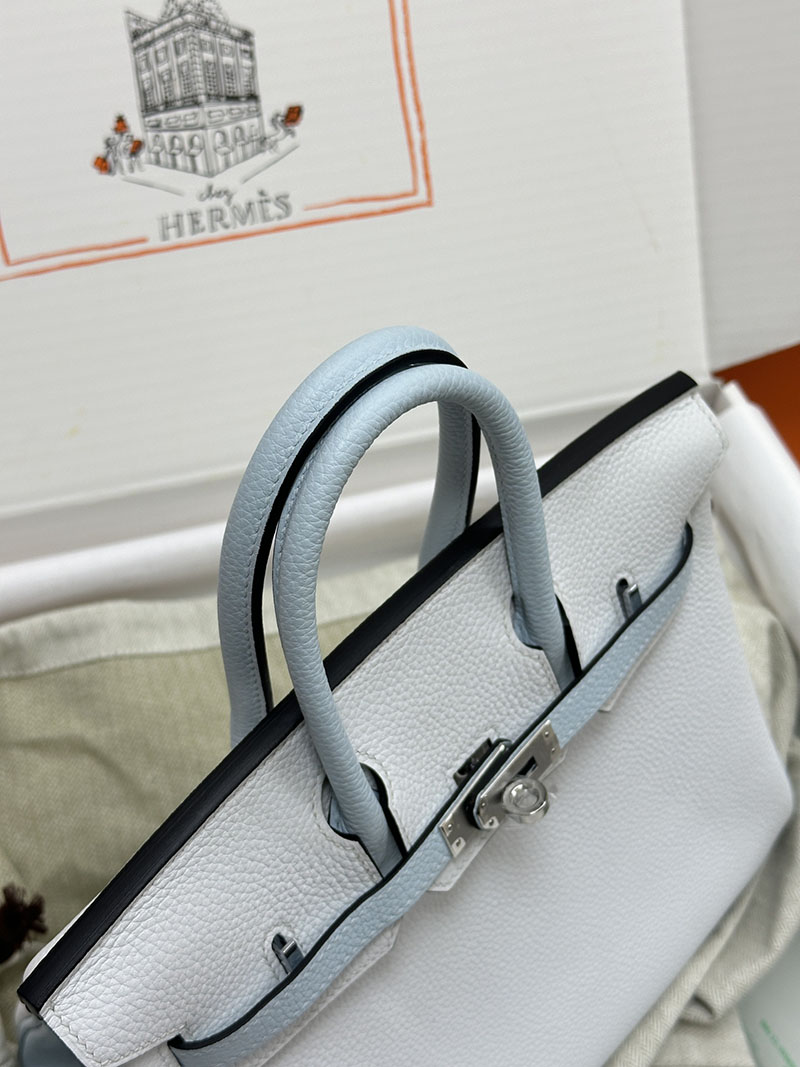 人気色 H品 エルメス バーキン25 パーソナル アズール/白 ホワイト トゴ シルバー金具 2517876 バーキン 人気カラー - 画像 (7)