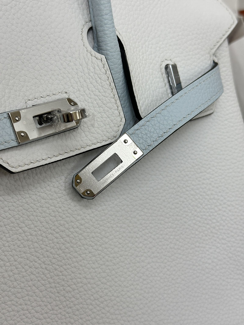 人気色 H品 エルメス バーキン25 パーソナル アズール/白 ホワイト トゴ シルバー金具 2517876 バーキン 人気カラー - 画像 (5)