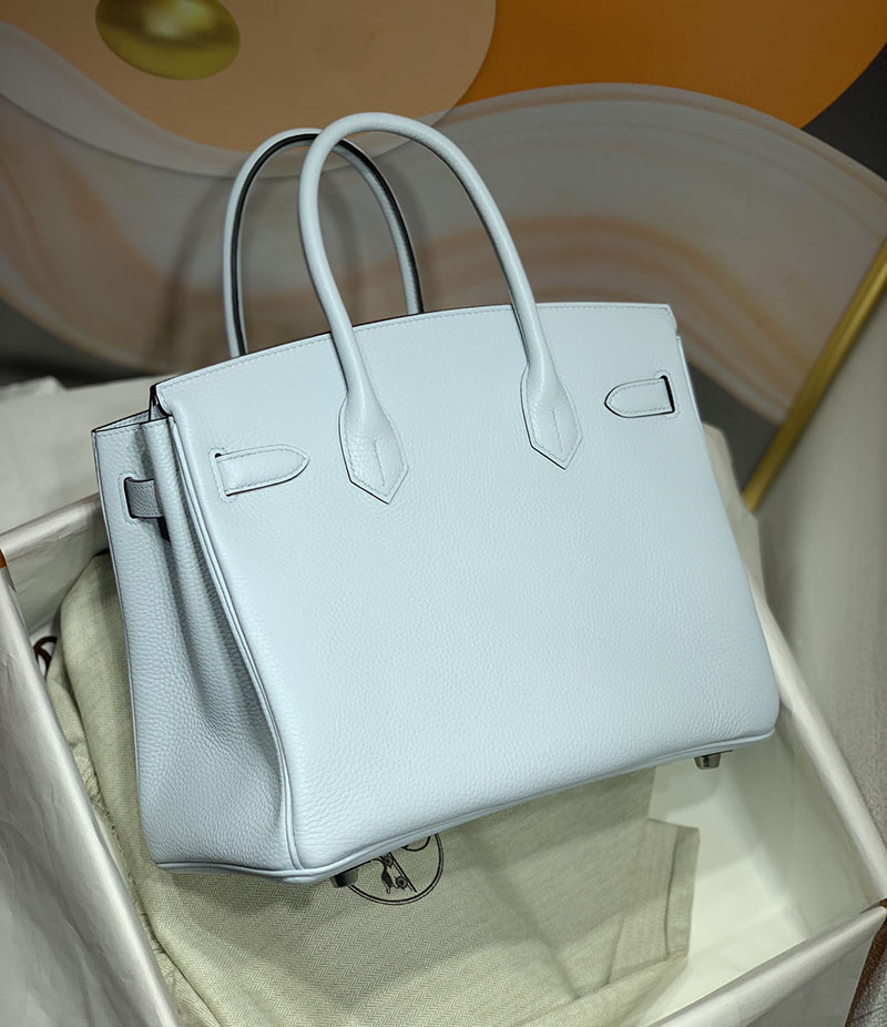 人気色 H品 エルメス バーキン25 アズール トゴ シルバー金具 2517877 バーキン25 トゴ 定価 - 画像 (6)