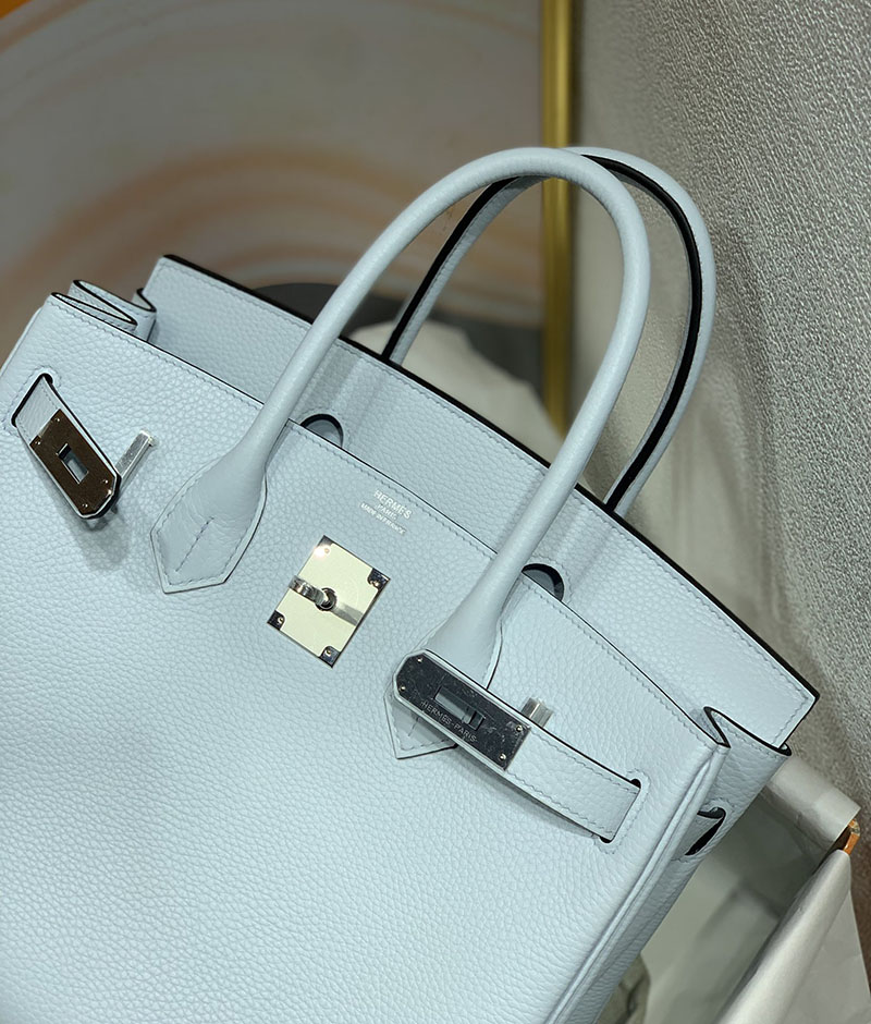 人気色 H品 エルメス バーキン25 アズール トゴ シルバー金具 2517877 バーキン25 トゴ 定価 - 画像 (5)