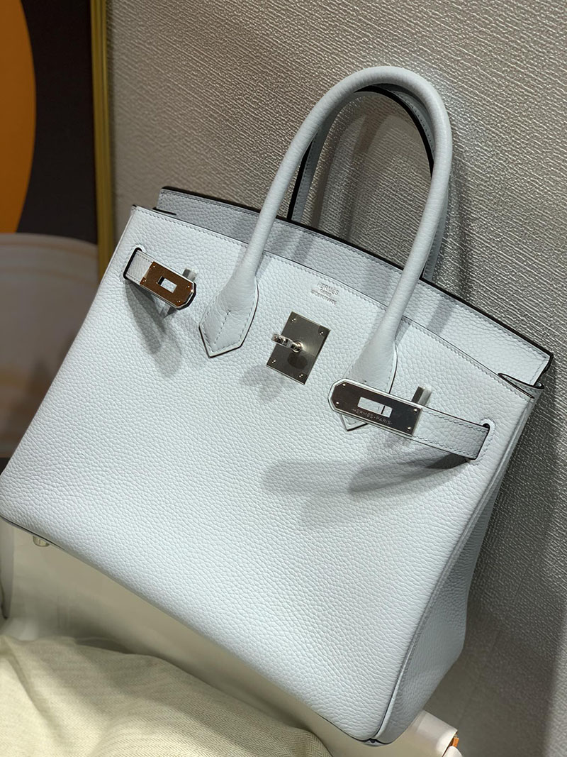 人気色 H品 エルメス バーキン25 アズール トゴ シルバー金具 2517877 バーキン25 トゴ 定価 - 画像 (2)