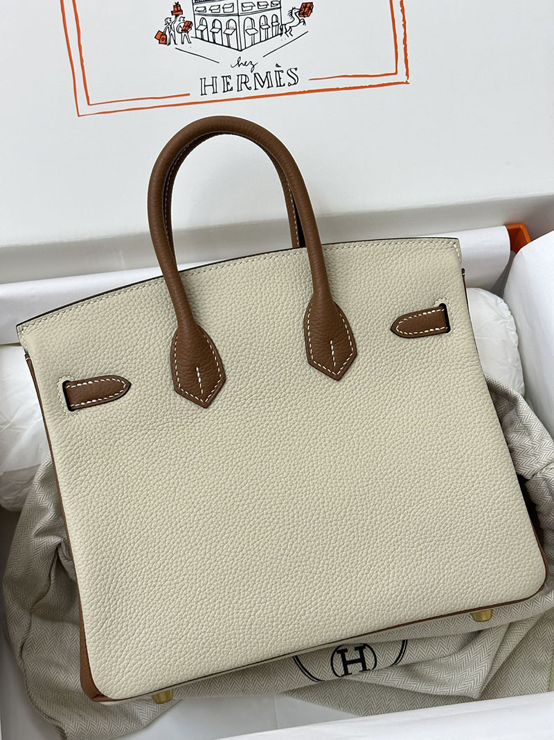 人気色 H品 エルメス バーキン25 パーソナル クレ/ゴールド トゴ ゴールド金具 2517880 バーキン ゴールド 25 定価 - 画像 (7)