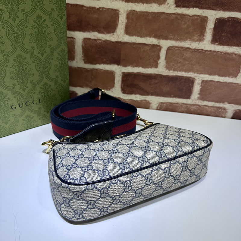 グッチ バッグ 人気 GUCCI オフィディア スモール ショルダーバッグ 735132 96IWN 4076 ベージュ&ブルー グッチ ショルダーバッグ 小さめ - 画像 (7)