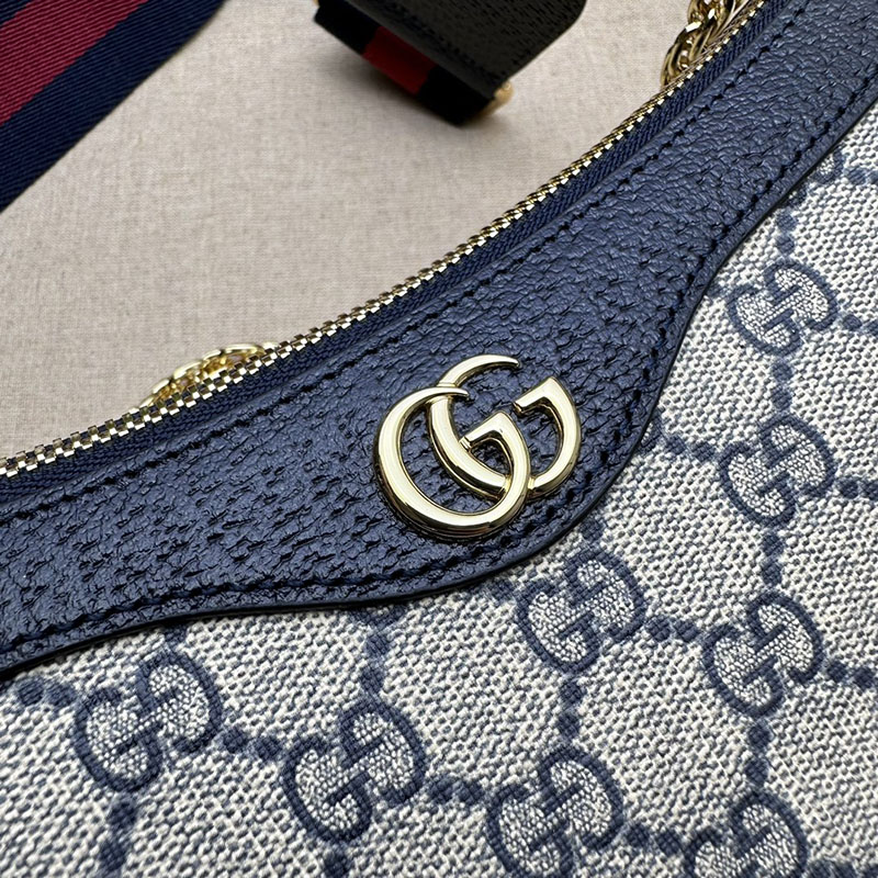 グッチ バッグ 人気 GUCCI オフィディア スモール ショルダーバッグ 735132 96IWN 4076 ベージュ&ブルー グッチ ショルダーバッグ 小さめ - 画像 (6)
