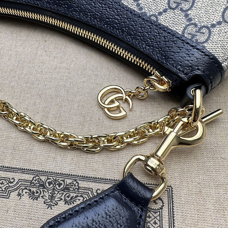 グッチ バッグ 人気 GUCCI オフィディア スモール ショルダーバッグ 735132 96IWN 4076 ベージュ&ブルー グッチ ショルダーバッグ 小さめ - 画像 (4)