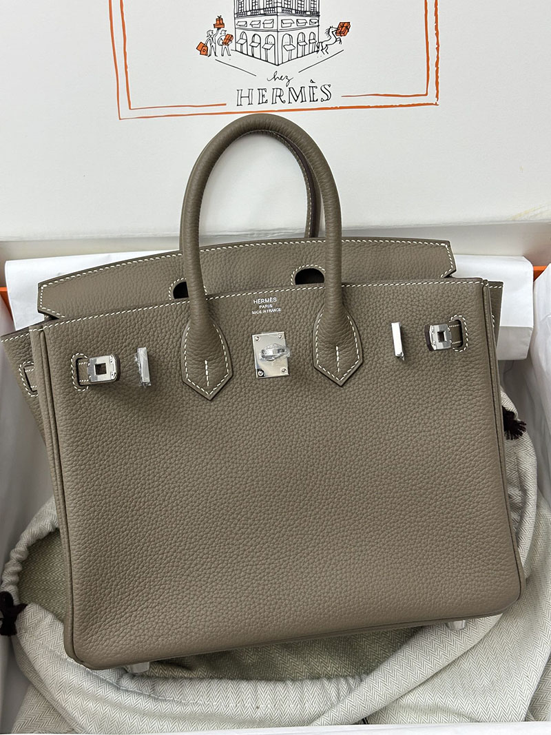 人気色 H品 エルメス バーキン25 エトゥープ トゴ シルバー金具 2517882 バーキン エトゥープ 25 定価 - 画像 (4)