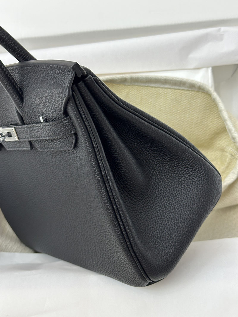 人気色 H品 エルメス バーキン25 黒 ブラック トゴ シルバー金具 2517885 バーキン25 黒 定価 - 画像 (9)