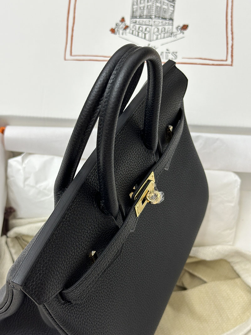 人気色 H品 エルメス バーキン25 黒 ブラック トゴ ゴールド金具 2517886 バーキン25 黒 ゴールド金具 - 画像 (5)