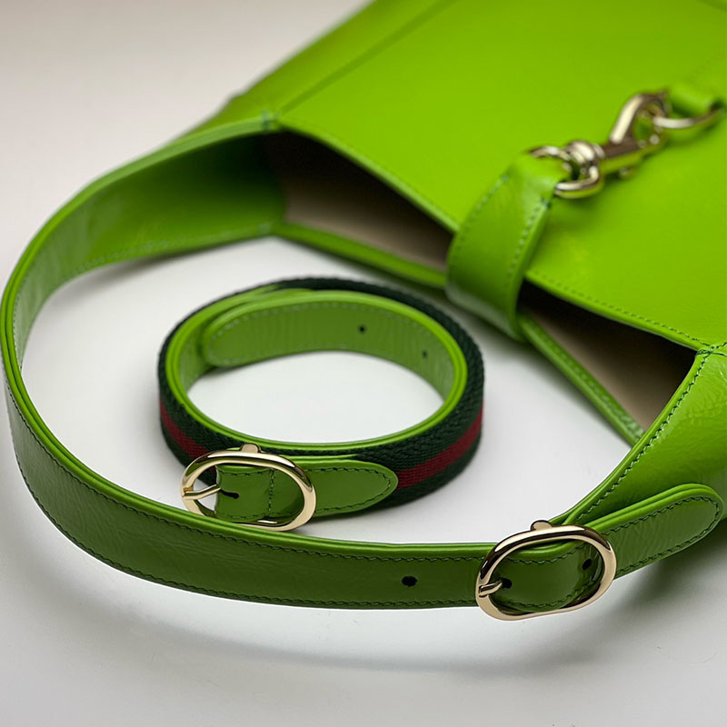 グッチ バッグ 人気 GUCCI ジャッキー スモール ショルダーバッグ 782849 AADHF 3542 ブライトグリーン 安い けど 高く見える バッグ - 画像 (4)