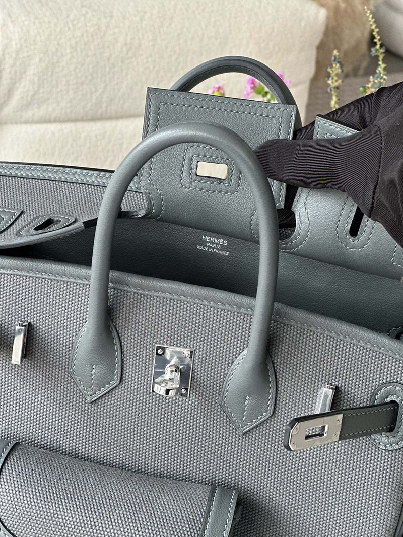 並行輸入品 エルメス バーキン25 カーゴ グリミスティ トワルゴエラン×スイフト シルバー金具 2517923 バーキンカーゴ 定価 - 画像 (2)