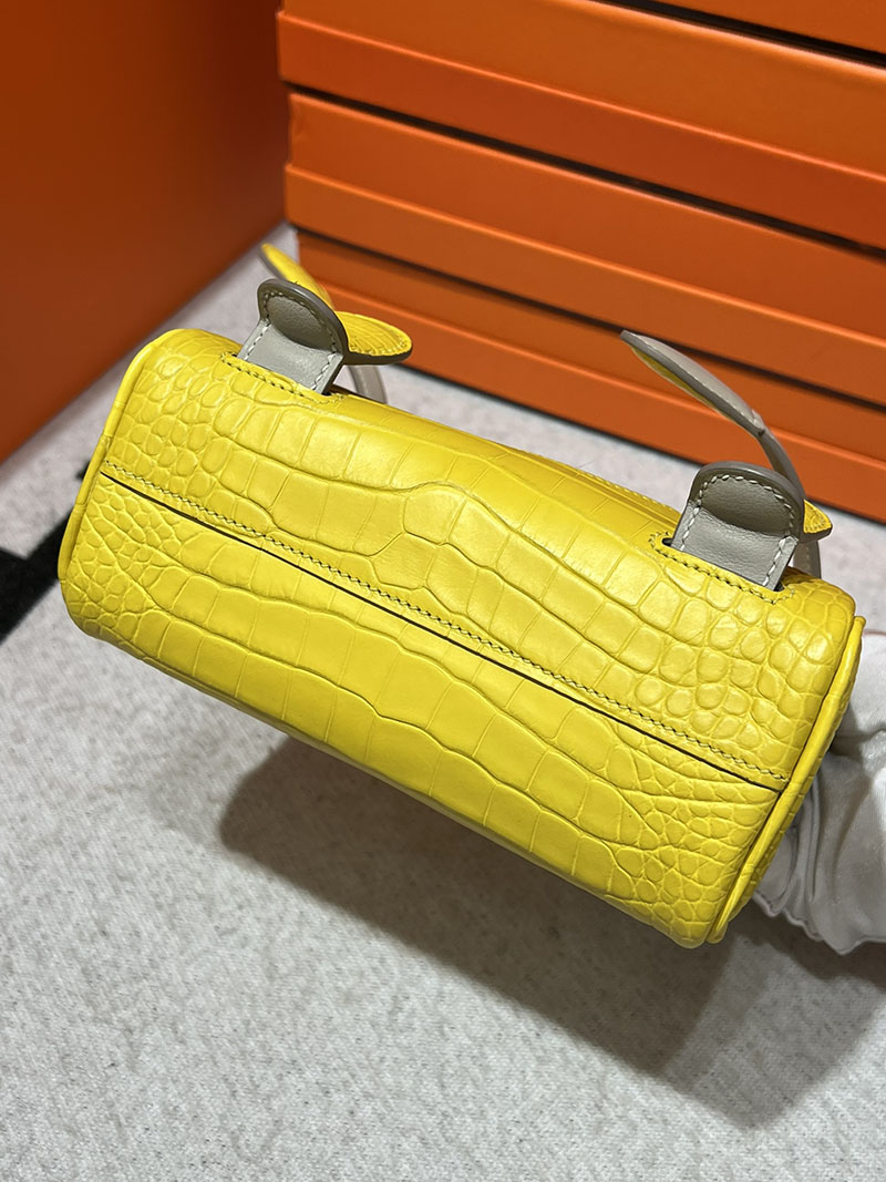 エルメス ケリードール パーソナル ライム/グリアスファルト クロコダイル ニロティカスマット シルバー金具 2517924 ケリードール バッグ 定価 - 画像 (6)