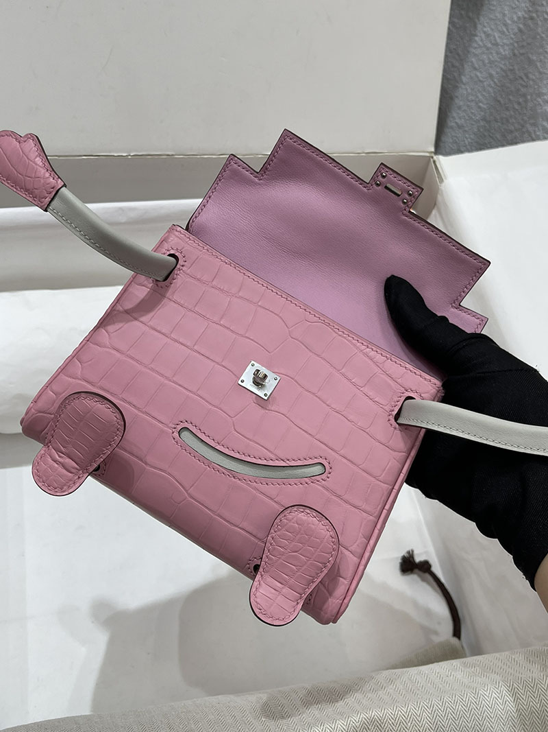 エルメス ケリードール パーソナル モーヴシルベストル/黒 ブラック クロコダイル ニロティカスマット シルバー金具 2517927 ケリードール バッグ 定価 - 画像 (5)