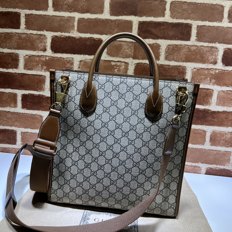 グッチ バッグ 人気 GUCCI インターロッキングG付き トートバッグ 723308 92THG 8563 ベージュ&ダークブラウン グッチ トートバッグ メンズ - 画像 (8)