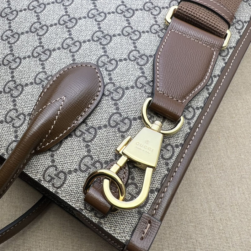 グッチ バッグ 人気 GUCCI インターロッキングG付き トートバッグ 723308 92THG 8563 ベージュ&ダークブラウン グッチ トートバッグ メンズ - 画像 (3)