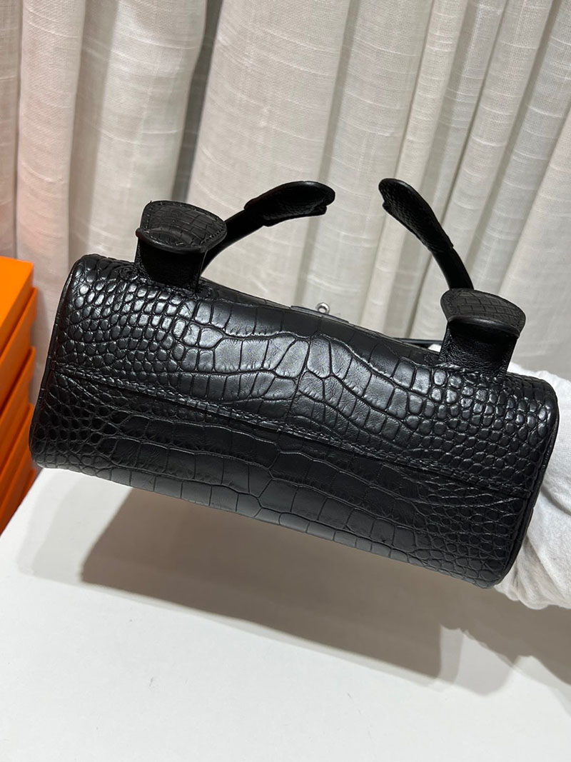 エルメス ケリードール パーソナル 黒 ブラック クロコダイル ニロティカスマット シルバー金具 2517930 ケリードール風 - 画像 (2)