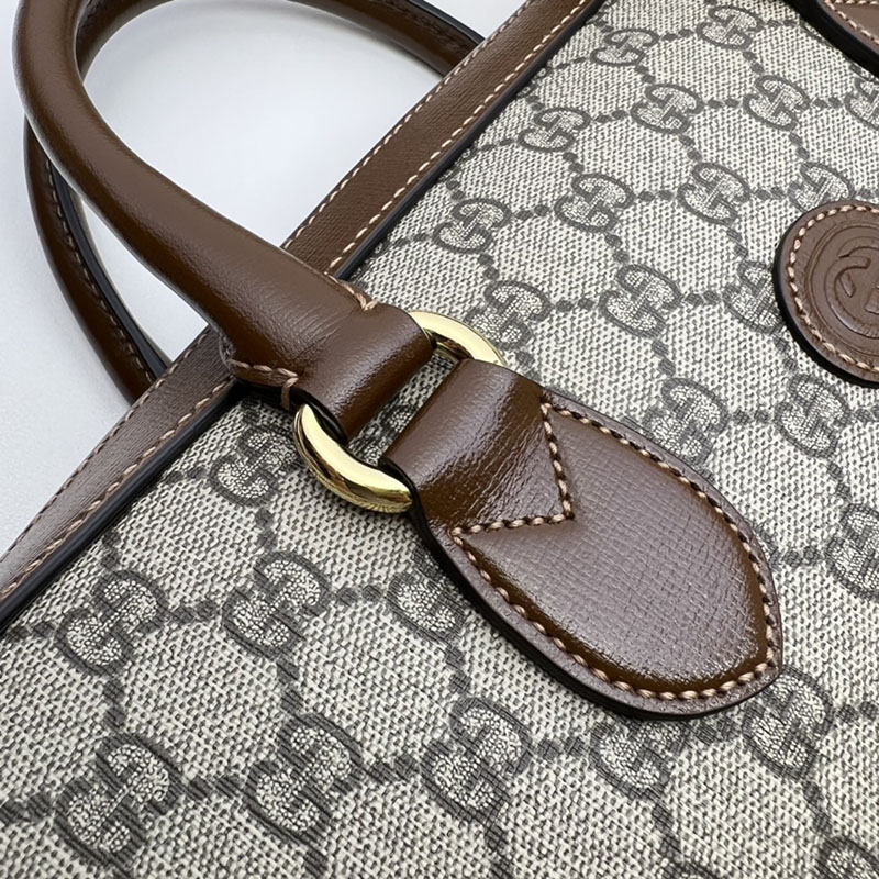 グッチ バッグ 人気 GUCCI インターロッキングG ビジネスケース 674140 92THG 8563 ベージュ&ブラウン グッチ ビジネスバッグ メンズ - 画像 (6)