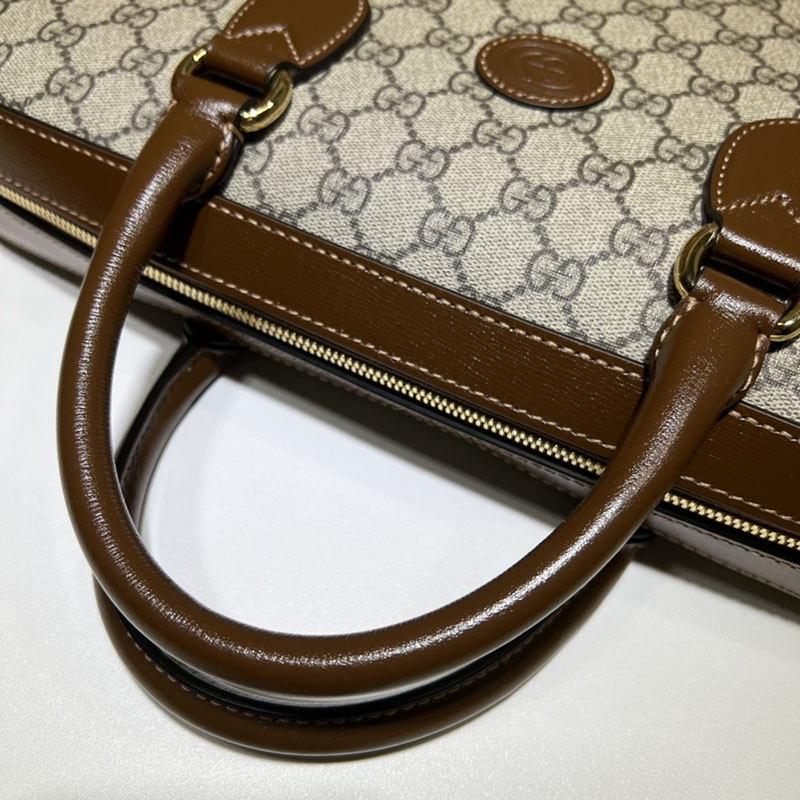 グッチ バッグ 人気 GUCCI インターロッキングG ビジネスケース 674140 92THG 8563 ベージュ&ブラウン グッチ ビジネスバッグ メンズ - 画像 (4)