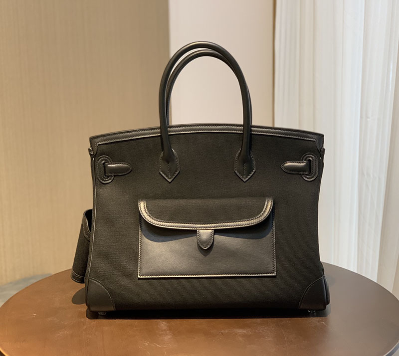 並行輸入品 エルメス バーキン 35cm カーゴ 黒 ブラック トワルゴエラン×スイフト シルバー金具 2517932 バーキン カーゴ35 黒 定価 - 画像 (9)