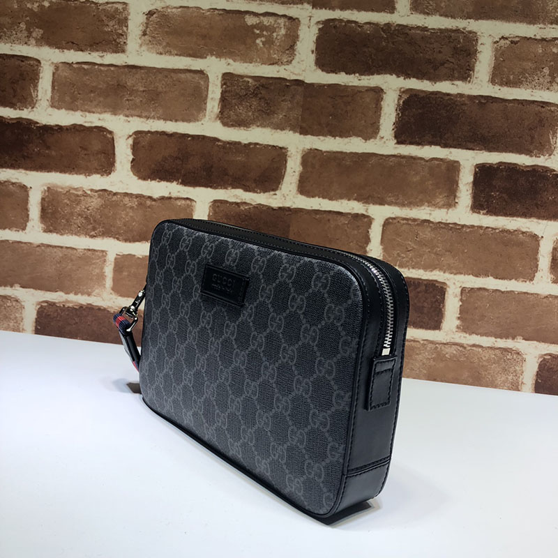 グッチ バッグ 人気 GUCCI GGスプリーム ポーチ 495562 K5RLN 1095 ブラック/グレー グッチ ポーチ メンズ - 画像 (9)