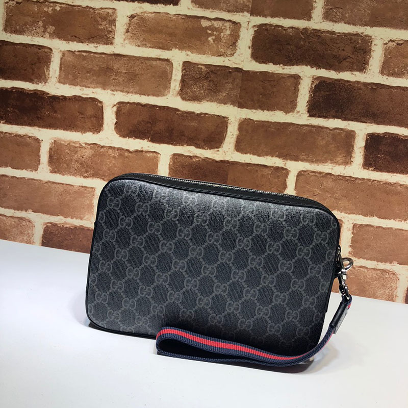 グッチ バッグ 人気 GUCCI GGスプリーム ポーチ 495562 K5RLN 1095 ブラック/グレー グッチ ポーチ メンズ - 画像 (8)
