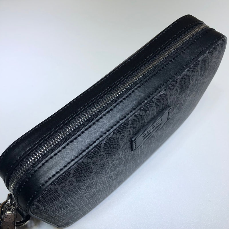 グッチ バッグ 人気 GUCCI GGスプリーム ポーチ 495562 K5RLN 1095 ブラック/グレー グッチ ポーチ メンズ - 画像 (5)