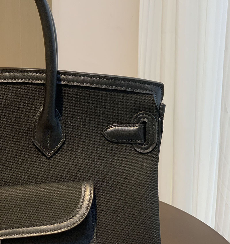 並行輸入品 エルメス バーキン 35cm カーゴ 黒 ブラック トワルゴエラン×スイフト シルバー金具 2517932 バーキン カーゴ35 黒 定価 - 画像 (3)