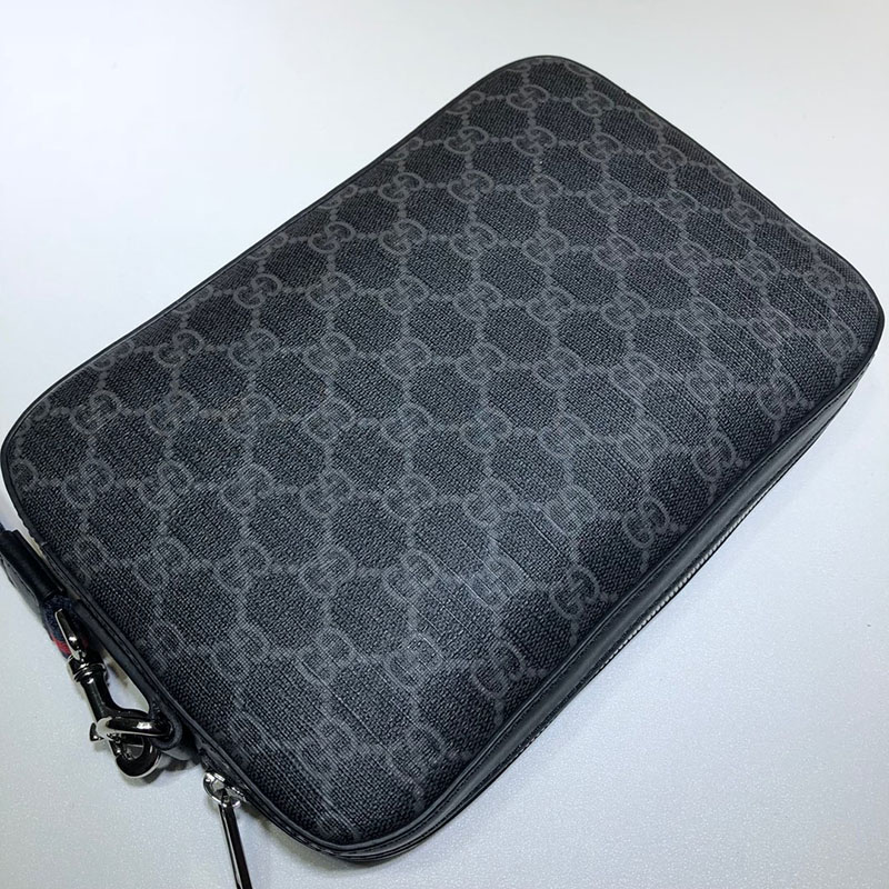 グッチ バッグ 人気 GUCCI GGスプリーム ポーチ 495562 K5RLN 1095 ブラック/グレー グッチ ポーチ メンズ - 画像 (3)