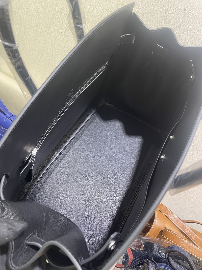 並行輸入品 エルメス バーキン35 シャドー 黒 ブラック エヴァーカーフ/トワルアッシュ シルバー金具 2517934 バーキン シャドウ 35 - 画像 (3)