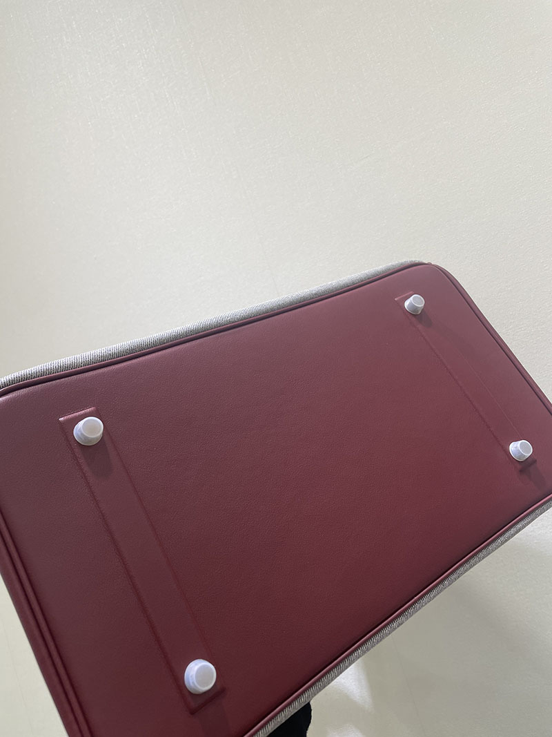 並行輸入品 エルメス バーキン35 シャドー ボルドー エヴァーカーフ/トワルアッシュ シルバー金具 2517935 シャドーバーキン 定価 - 画像 (4)