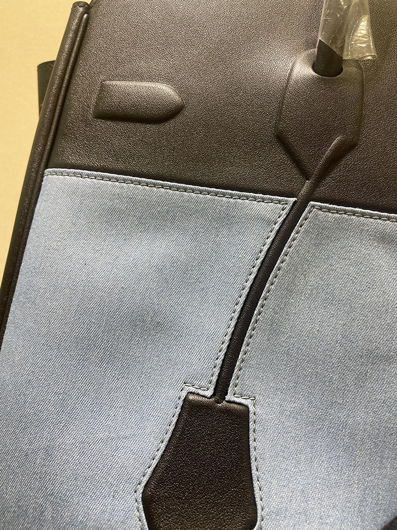並行輸入品 エルメス バーキン35 シャドー 黒 ブラック/ブルージーン エヴァーカーフ/トワルアッシュ シルバー金具 2517936 シャドーバーキン 定価 - 画像 (5)