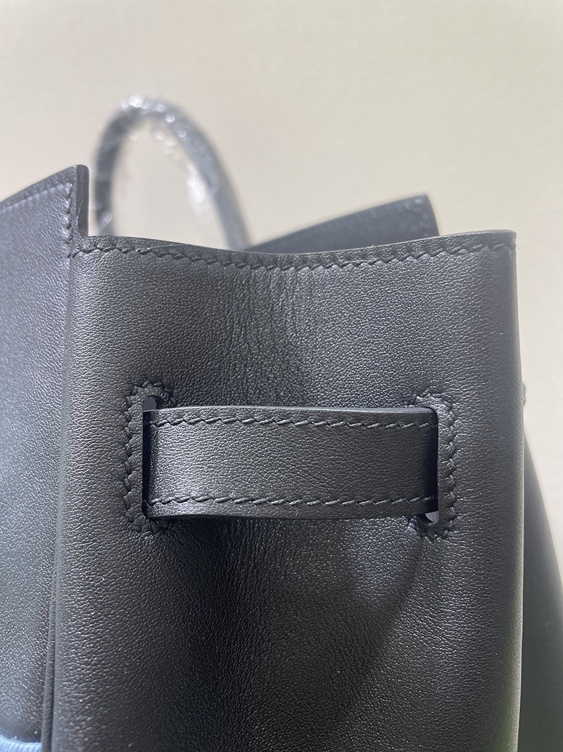 並行輸入品 エルメス バーキン35 シャドー 黒 ブラック/ブルージーン エヴァーカーフ/トワルアッシュ シルバー金具 2517936 シャドーバーキン 定価 - 画像 (4)