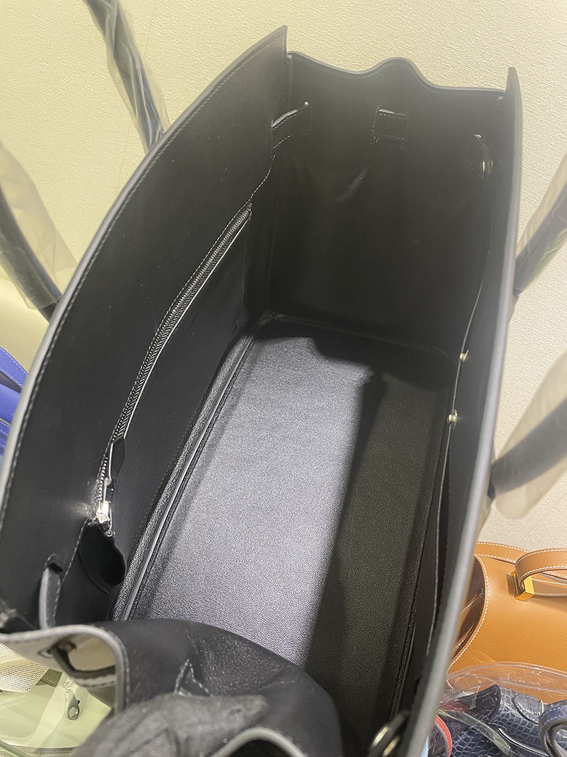 並行輸入品 エルメス バーキン35 シャドー 黒 ブラック/ブルージーン エヴァーカーフ/トワルアッシュ シルバー金具 2517936 シャドーバーキン 定価 - 画像 (2)