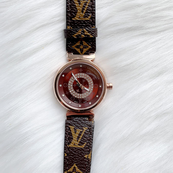 最高級ルイヴィトンスーパーコピー ルイヴィトン時計コピー タンブール ディスク アマラント ディアモン PM ピンクゴールド Q12MH1 - 画像 (5)