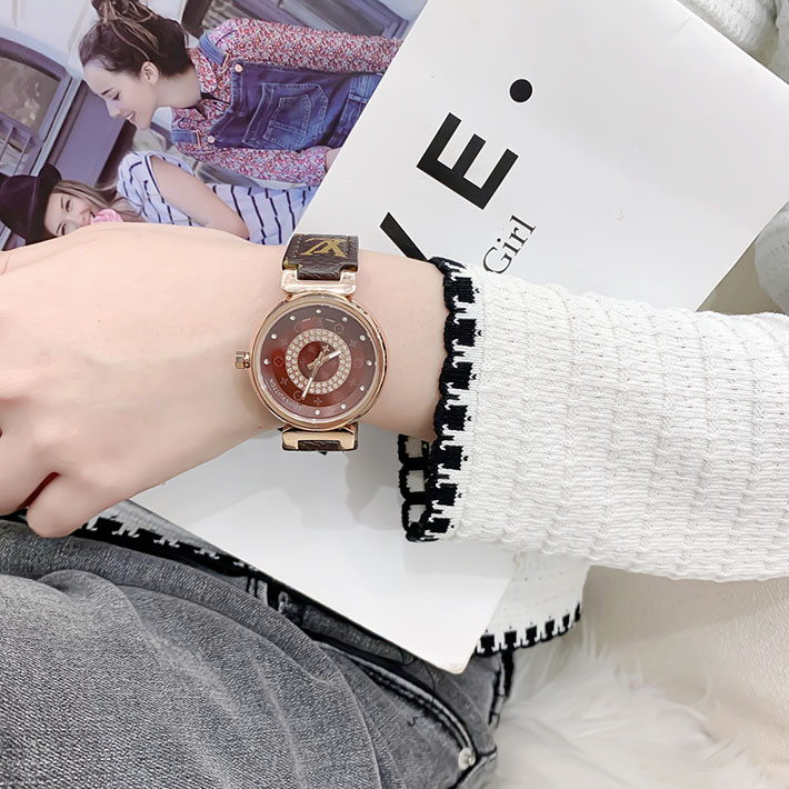 最高級ルイヴィトンスーパーコピー ルイヴィトン時計コピー タンブール ディスク アマラント ディアモン PM ピンクゴールド Q12MH1 - 画像 (3)
