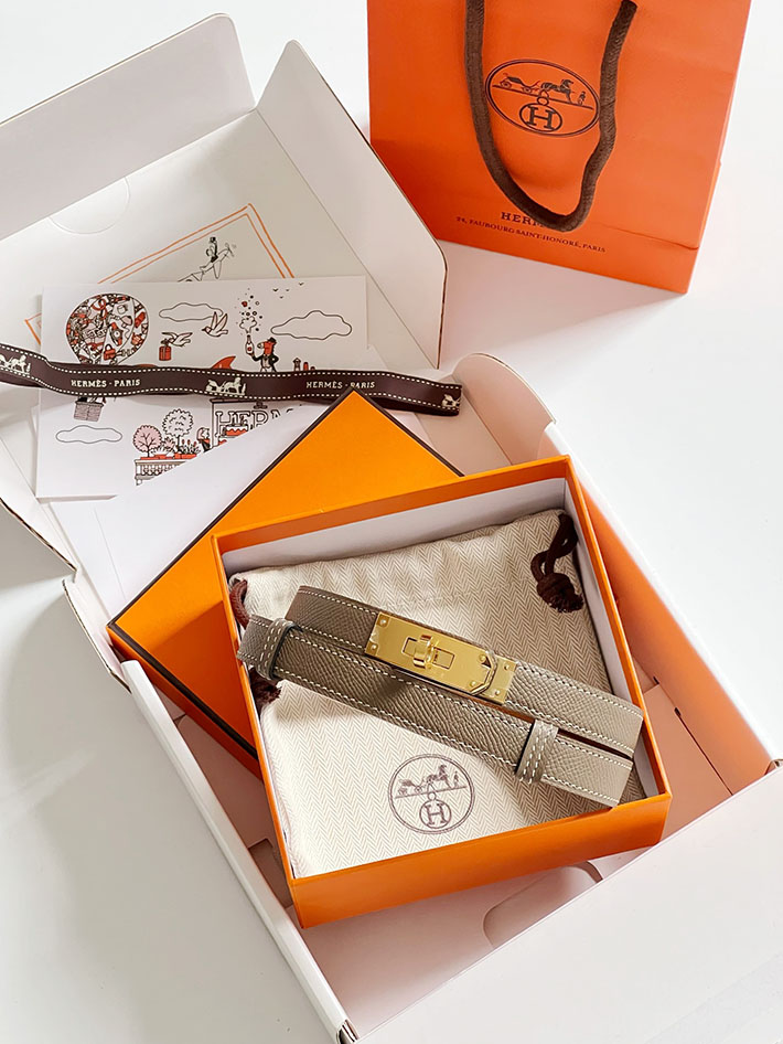 最高級エルメススーパーコピー エルメスベルトコピー 18mm レディースベルト マルチカラー 2518421 ゴールド金具 ケリーベルト 人気色 4色 - 画像 (4)