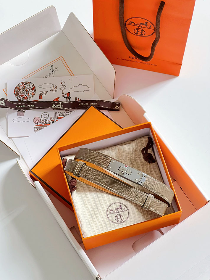 最高級エルメススーパーコピー エルメスベルトコピー 18mm レディースベルト マルチカラー 2518422 ゴールド金具 ケリーベルト 定価 4色 - 画像 (4)