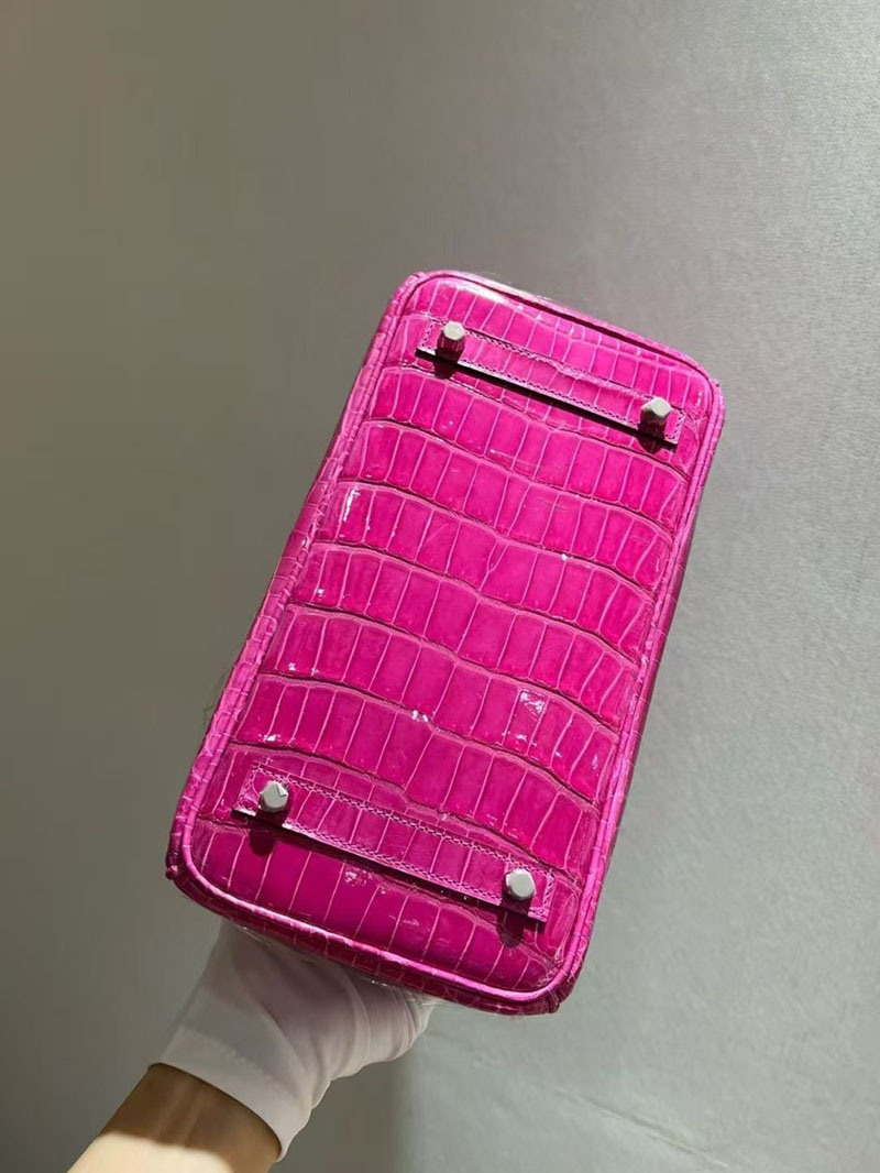 エルメス バッグクロコ エルメス バーキン25 ローズパープル クロコダイル ポロサスマット ゴールド金具 2519452 - 画像 (7)