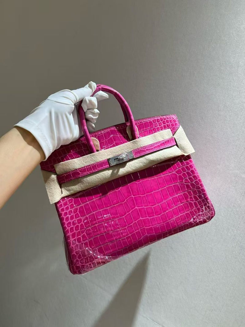 エルメス バッグクロコ エルメス バーキン25 ローズパープル クロコダイル ポロサスマット ゴールド金具 2519452 - 画像 (5)