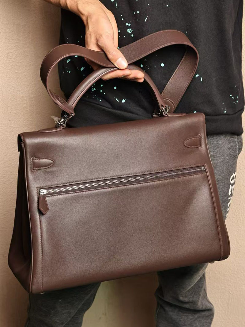 エルメスケリー風バッグ HERMES ケリー 42cm 内縫い アバンヌ トゴ シルバー金具 2519454 - 画像 (7)