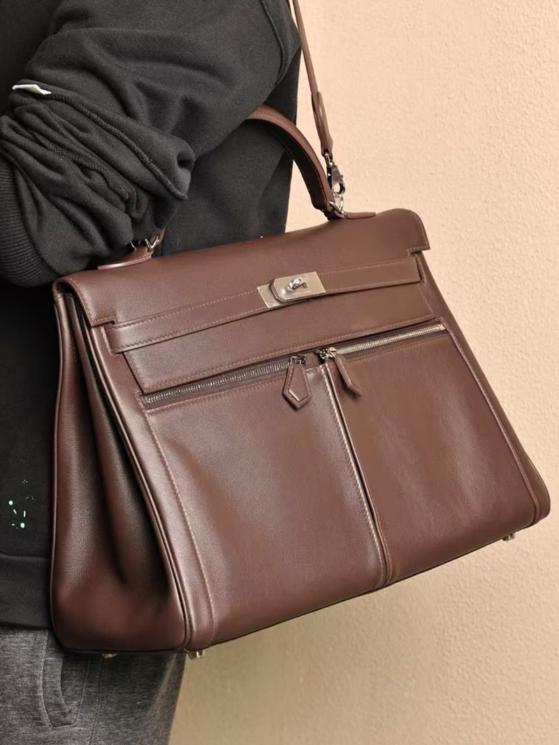エルメスケリー風バッグ HERMES ケリー 42cm 内縫い アバンヌ トゴ シルバー金具 2519454 - 画像 (6)