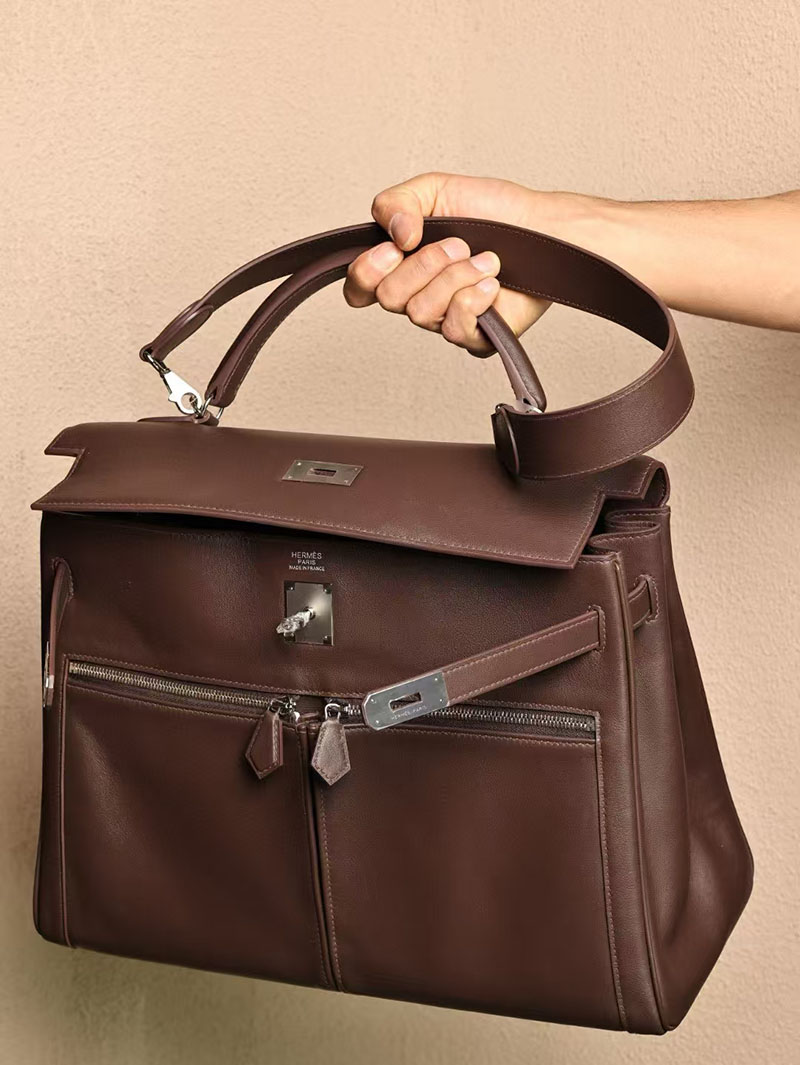 エルメスケリー風バッグ HERMES ケリー 42cm 内縫い アバンヌ トゴ シルバー金具 2519454 - 画像 (5)